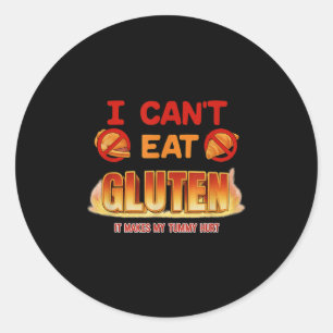 Sticker Rond Je ne peux pas manger Gluten drôle Gen Z non charn