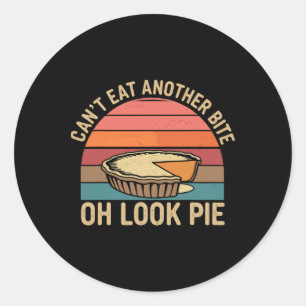 Sticker Rond Je ne peux pas manger une autre bouchée Oh regarde