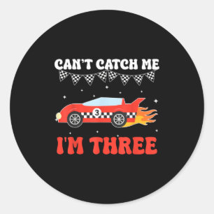 Sticker Rond Je ne peux pas me rattraper Je suis trois 3e anniv