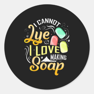 Sticker Rond Je ne peux pas mentir, j'aime faire du savon