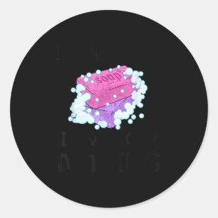 Sticker Rond Je ne peux pas mentir j'aime faire du savon Fabric