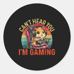 Sticker Rond Je Ne Peux Pas Vous Entendre Im Jeu Vidéo Gamer En