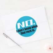 Sticker Rond Je ne sais pas ce qu'est ce rocher (bleu) (Enveloppe)