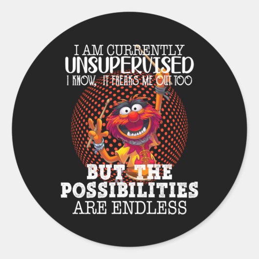 Sticker Rond Je Ne Suis Actuellement Pas Sous Surveillance Je S (Devant)