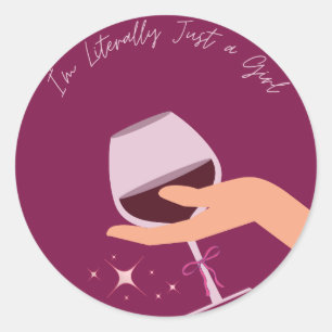 Sticker Rond Je ne suis littéralement qu'une petite chatte