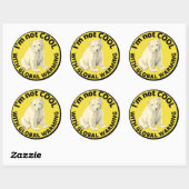 STICKER ROND JE NE SUIS PAS COOL AVEC RÉCHAUFFEMENT CLIMATIQUE, (Feuille)
