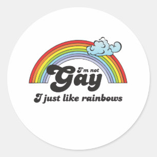 Sticker Rond Je ne suis pas gay foncé