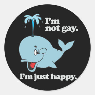 STICKER ROND JE NE SUIS PAS GAY. JE SUIS JUSTE HEUREUX