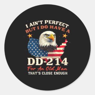 Sticker Rond Je ne suis pas parfait mais j'ai un vieil homme vé