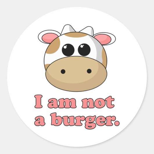 Sticker Rond Je ne suis pas un hamburger (Devant)