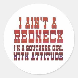 Sticker Rond Je ne suis pas un Redneck