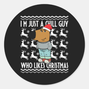 Sticker Rond Je ne suis qu'un type qui aime le mème de Noël lai
