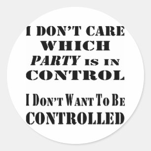 Sticker Rond Je ne veux pas être contrôlé