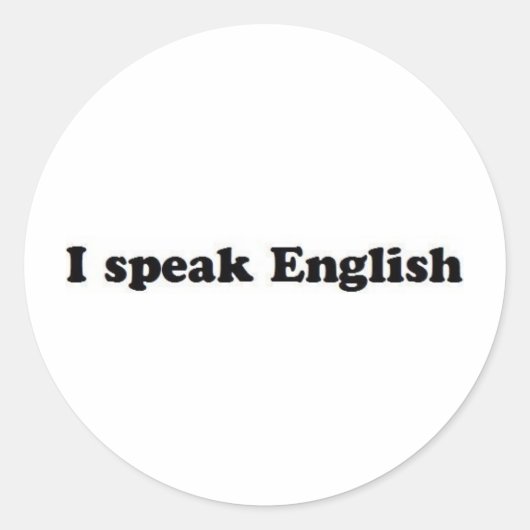 Sticker Rond Je Parle Anglais (Devant)