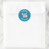 Sticker Rond Je parle français - bleu (Sac)