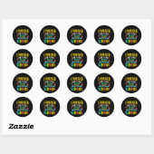 Sticker Rond Je Pause Mon Jeu À Ck To School Student First Grad (Feuille)