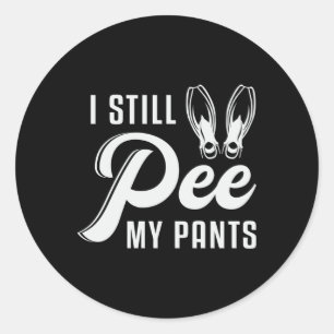 Sticker Rond Je Pee Toujours Mes Pantalons Plongée Plongée Plon