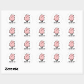 Sticker Rond Je Pense Donc Que J'Ai Jamais Drôle Pun De Cochon (Feuille)