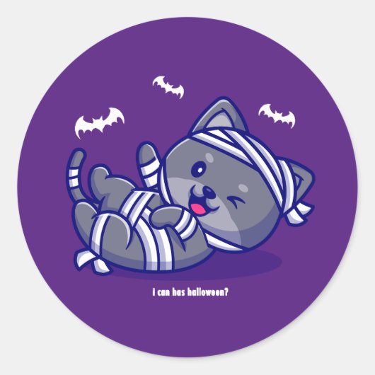 Sticker Rond Je Peux Avoir Halloween ? (Devant)