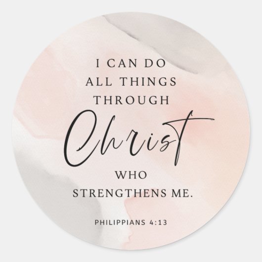 Sticker Rond Je peux faire toutes choses Philippiens 4:13 (Devant)