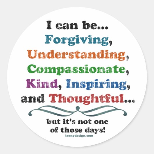 Sticker Rond Je peux pardonner (Devant)