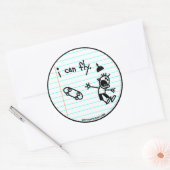 Sticker Rond Je peux voler. (Enveloppe)