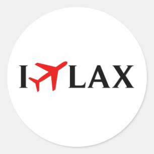 Sticker Rond Je pilote l'aéroport international de LAX - de Lo