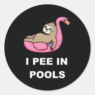 Sticker Rond Je Pisse Dans Les Piscines