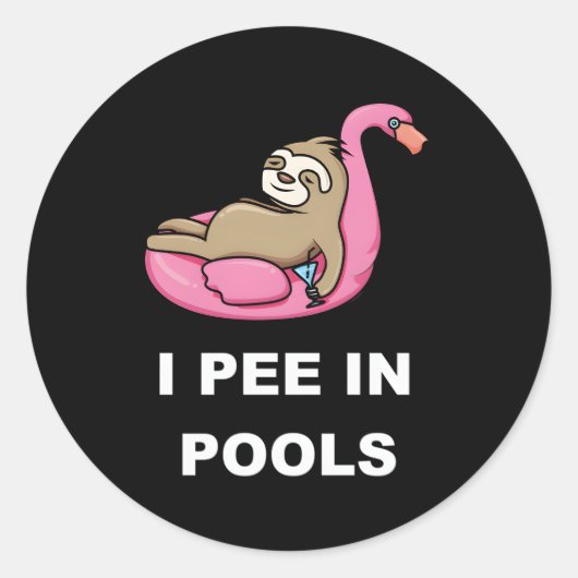 Sticker Rond Je Pisse Dans Les Piscines (Devant)