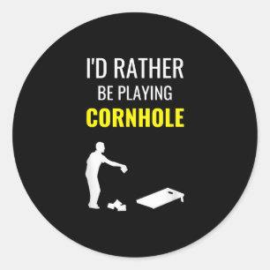Sticker Rond Je Plais Plutôt Jouer Cornhole Funny Cornhole Don