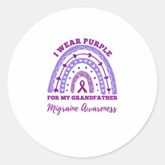 Sticker Rond Je Porte Conscience de la migraine de grand-père p