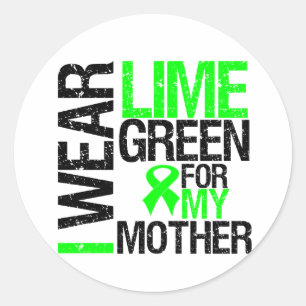 Sticker Rond Je Porte De La Chaux Vert Pour Ma Mère Lymphome