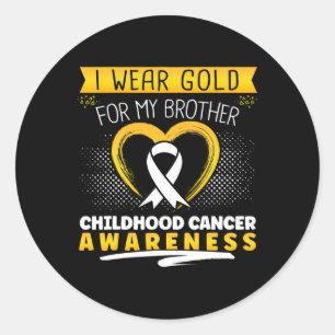 Sticker Rond Je porte de l'or pour le cœur de mon frère 1