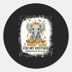 Sticker Rond Je Porte De L'Or Pour Mon Frère Children Cancer Aw