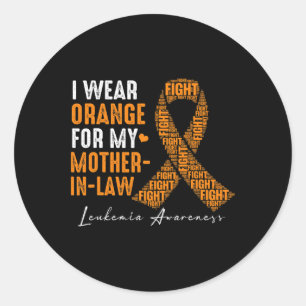 Sticker Rond Je Porte De L'Orange Pour Ma belle-mère Leucémie C
