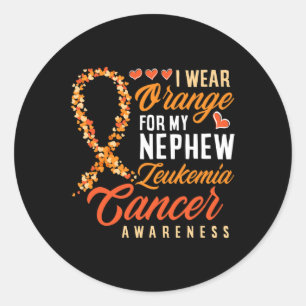 Sticker Rond Je Porte De L'Orange Pour Mon Décerné De La Leucém