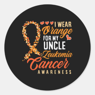 Sticker Rond Je Porte De L'Orange Pour Mon Oncle Leucémie Cance