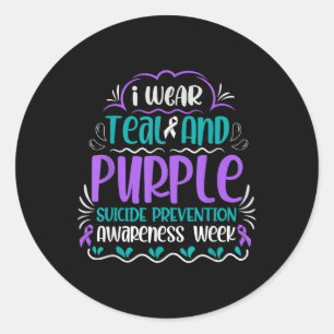 Sticker Rond Je Porte Des Experts Turquoises Et Violets En Prév