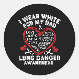 Sticker Rond Je Porte Du Blanc Pour Mon Père Coeur Académiciens