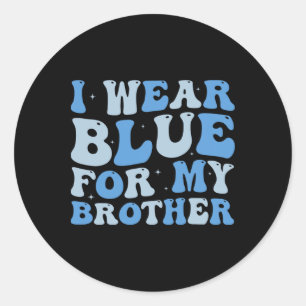 Sticker Rond Je Porte Du Bleu Pour Ma Soeur Sensibilisation sur
