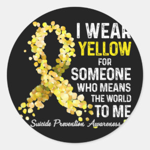 Sticker Rond Je Porte Du Jaune À Quelqu'Un Qui Manque De Préven