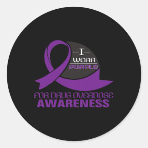 Sticker Rond Je Porte Du Purple Pour La Sensibilisation À La Su