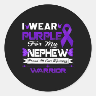 Sticker Rond Je Porte Du Purple Pour Ma Fière Népalaise De Notr