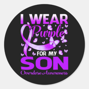 Sticker Rond Je Porte Du Purple Pour Mon Fils Beurre De Sensibi