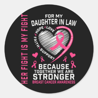 Sticker Rond Je Porte Du Rose Pour Ma Fille En Droit Cancer Du 