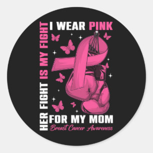 Sticker Rond Je Porte Du Rose Pour Ma Mère Boîte De Sensibilisa