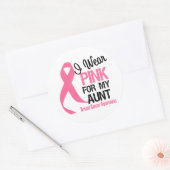 Sticker Rond Je Porte Du Rose Pour Ma Tante (Enveloppe)