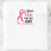 Sticker Rond Je Porte Du Rose Pour Ma Tante (Sac)