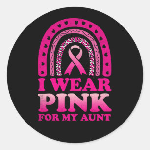 Sticker Rond Je Porte Du Rose Pour Ma Tante Sensibilisation Au