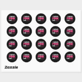 Sticker Rond Je Porte Du Rose Pour Moi Sensibilisation au cance (Feuille)